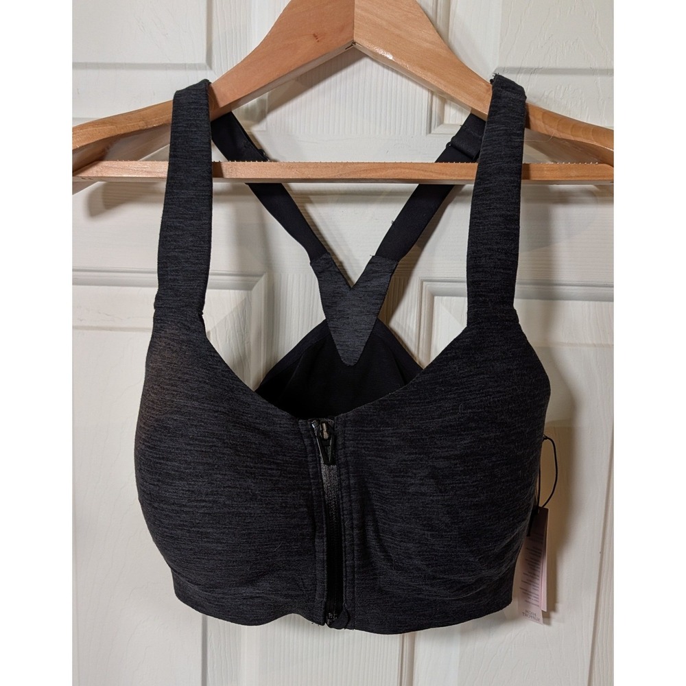 Victorias Secret Sport Knockout Front Close Sports Bra 34DD Gray Heathered